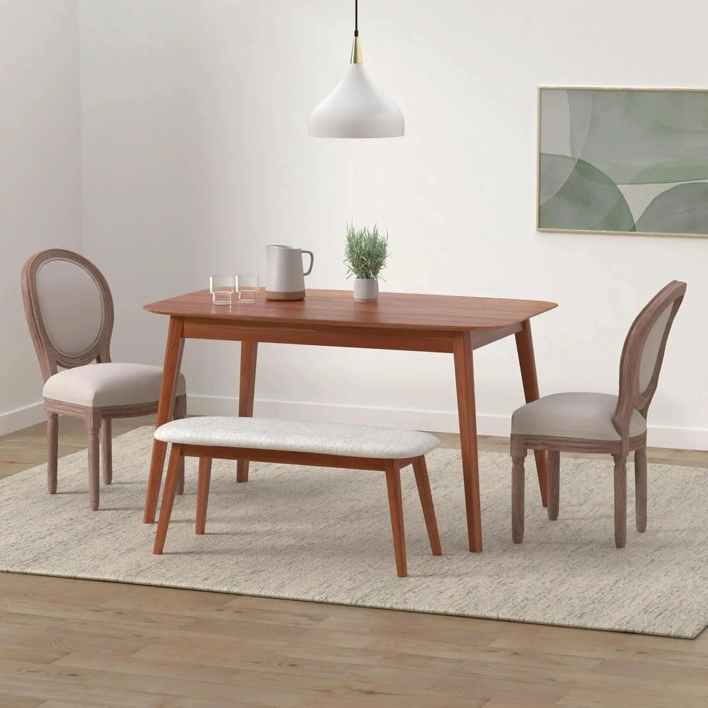 French Country Dining Chairs Set Of 4 With Carved Solid Wood Frames from PriceLows™