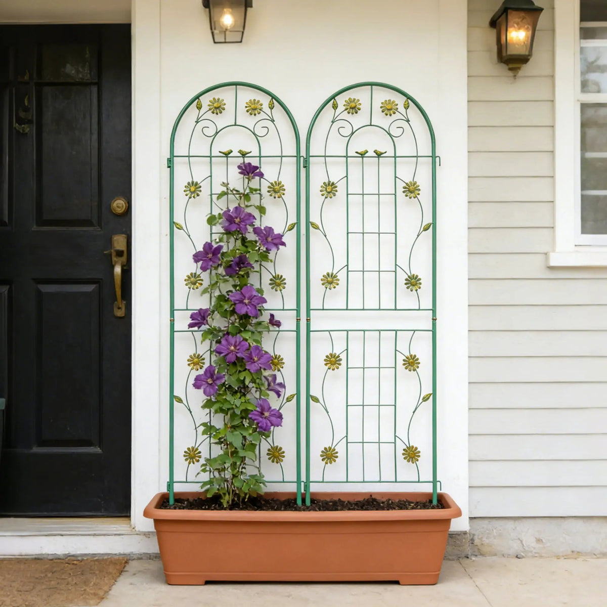 Metal Garden Trellis | Galvanized Steel | Powder Coated | 4 Piece Set