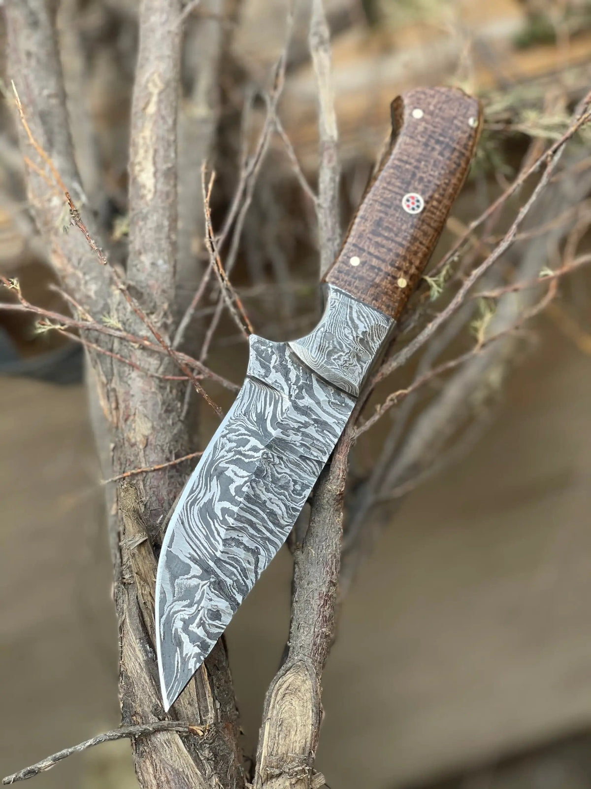 Damascus Bushcraft Knife Hunting, Camping, Survival, Collectors Knife. Groomsmen | Hunting & Survival Knife | Home Use | Home