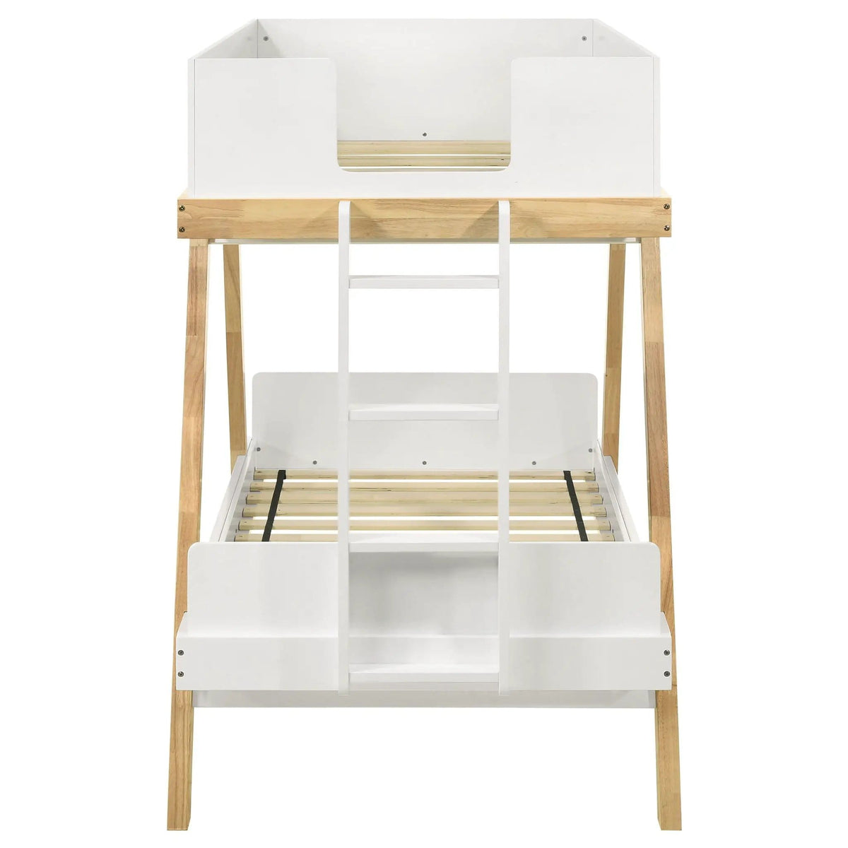 Frankie Wood Twin Over Twin Bunk Bed White and | 82 x 43.25 x 69 in | Wood | Natural