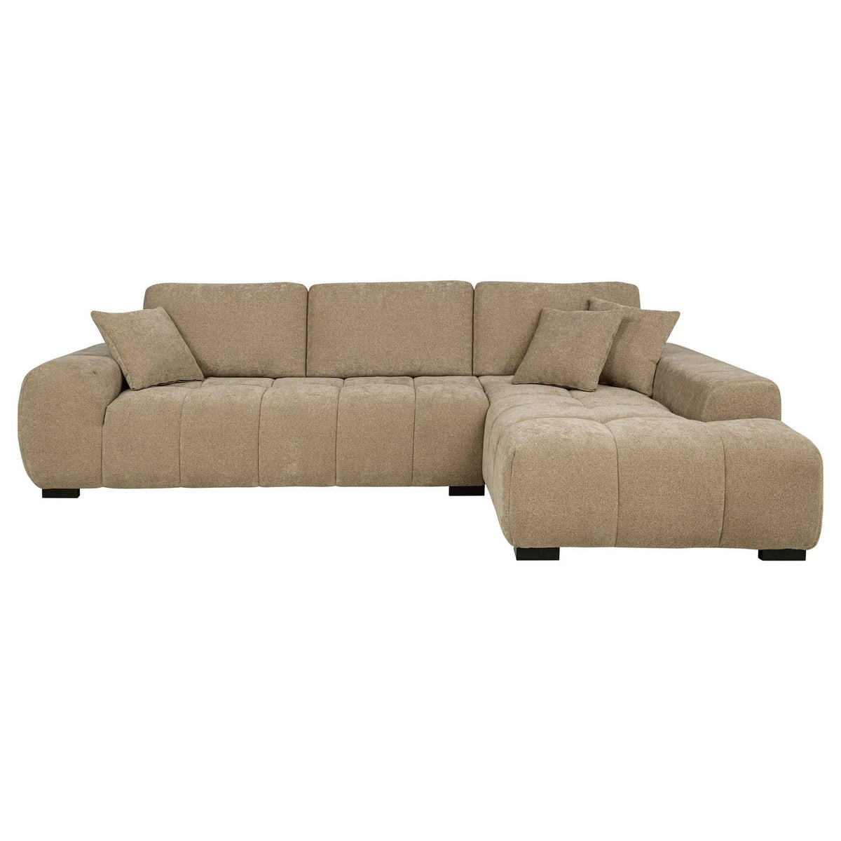 Octavia Upholstered Sectional Chaise Sofa Camel | 119.25 x 79.5 x 35.5 in | Living Room Furniture | Living Room