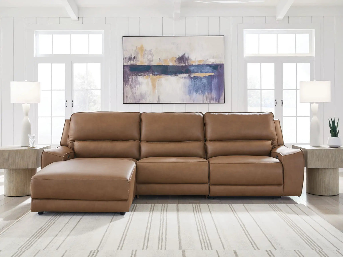 DeepWakes Power Reclining Sectional | Chaise Included | Ultra-Stylish Design | 130 Inch Length