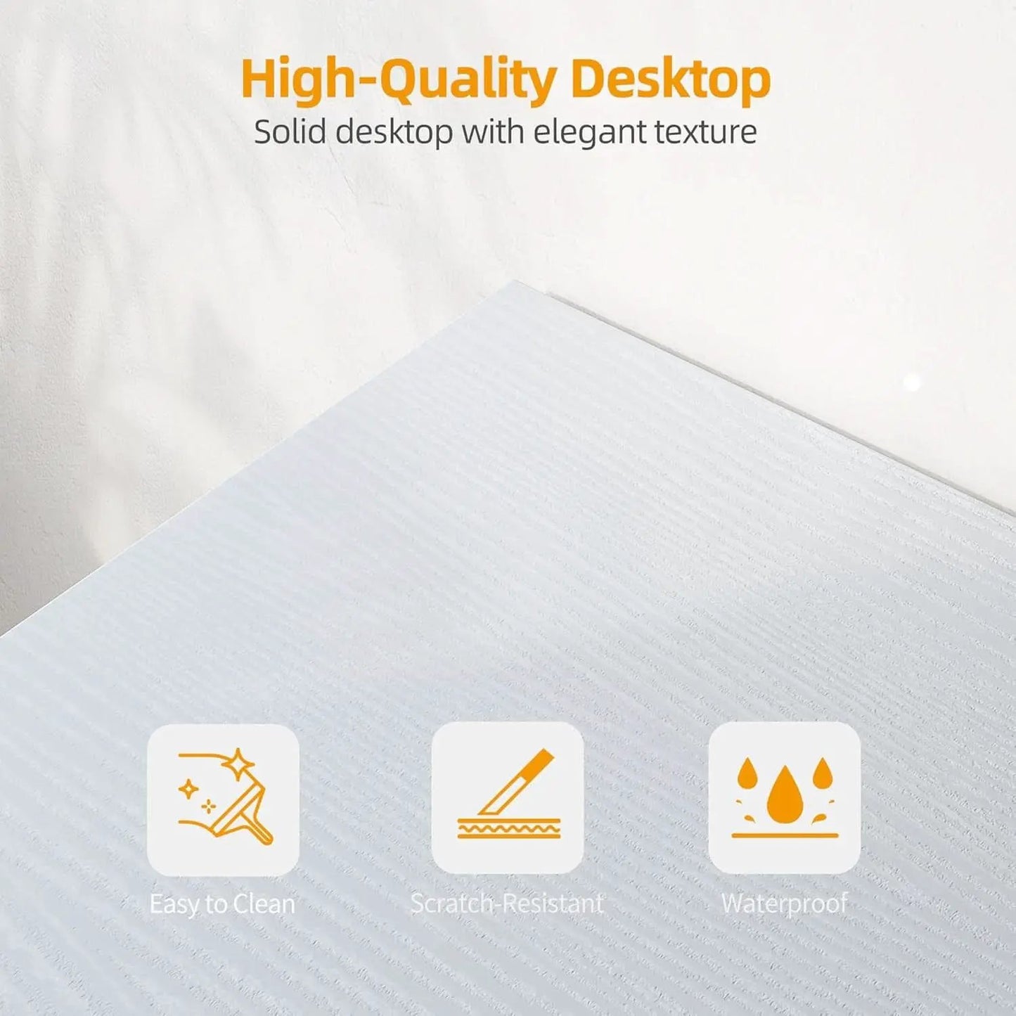 L Shaped Corner Desk 47 Inch With Power Outlets White from PriceLows™