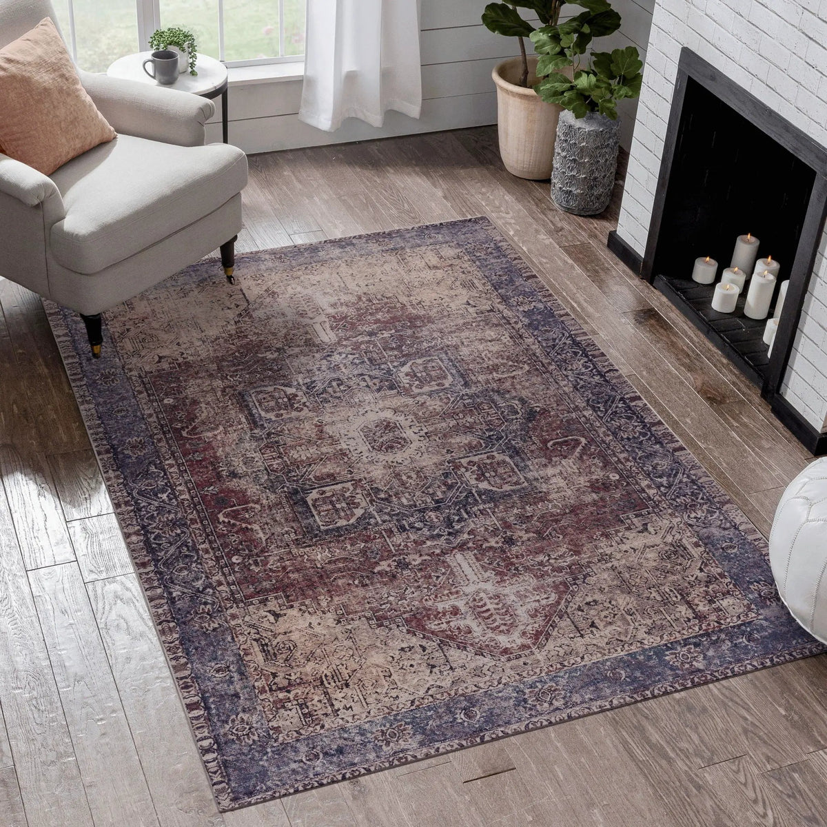 Maval Unique Washable Area Rug | 36 x 24 Inch | Machine Washable | Kid And Pet Friendly