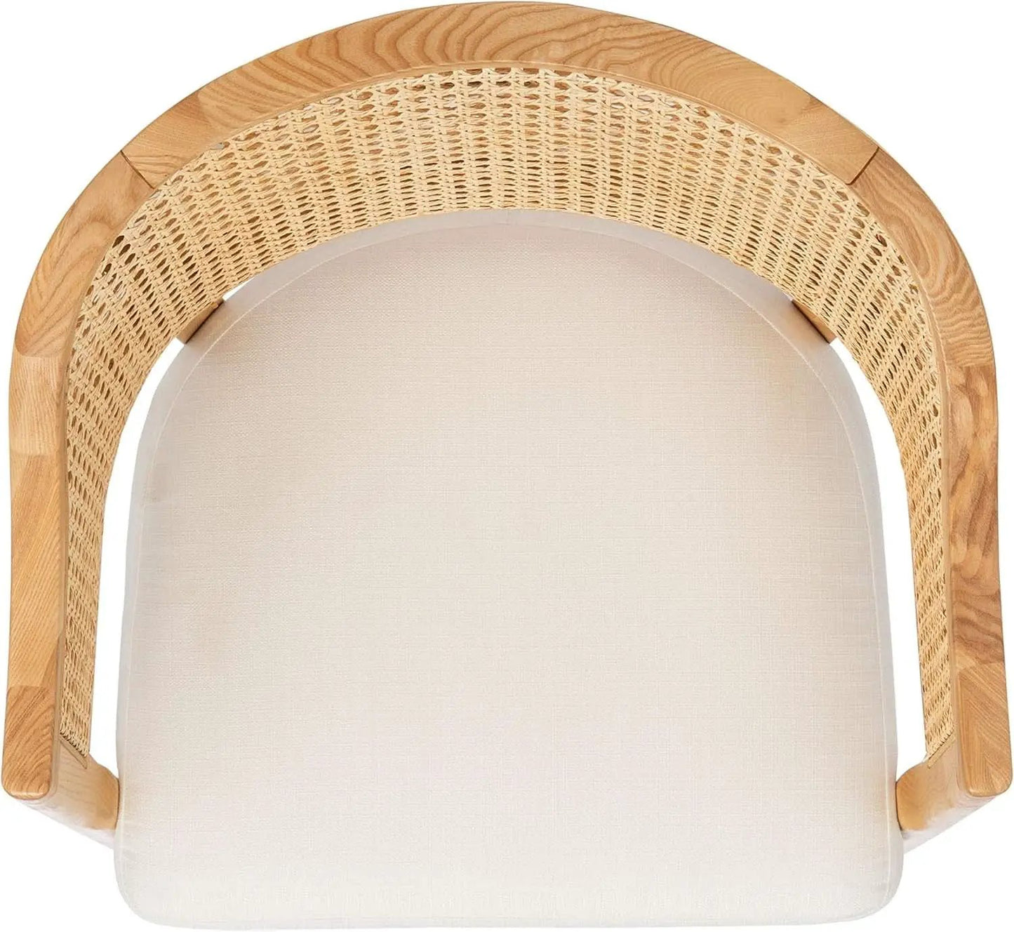 Natural Rattan Accent Chair with Brass Caps Fully Assembled from PriceLows™