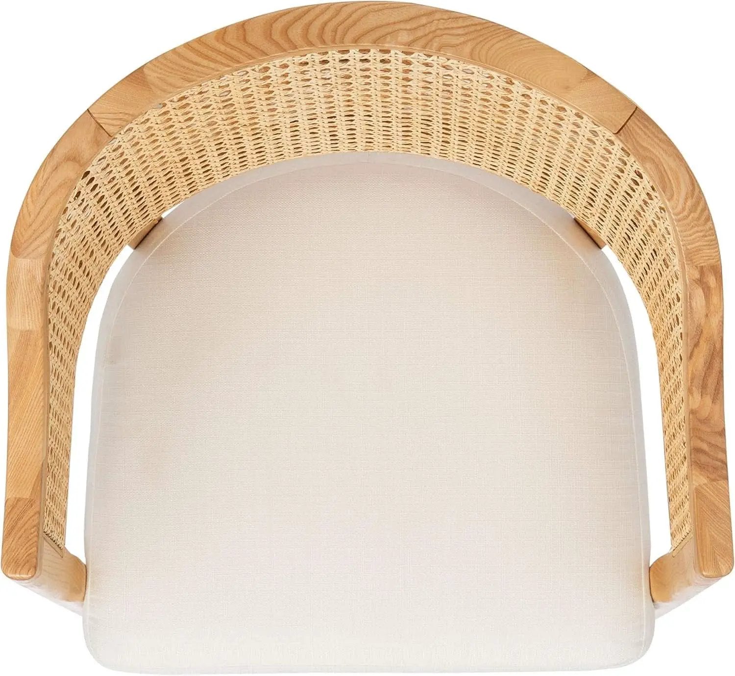 Natural Rattan Accent Chair with Brass Caps Fully Assembled from PriceLows™