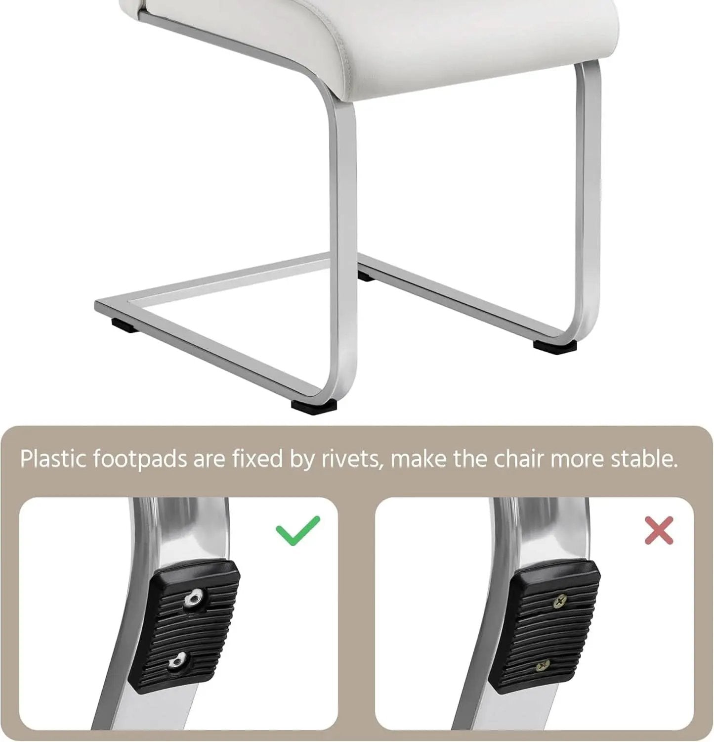Set Of 2 High Back Faux Leather Dining Chairs White from PriceLows™