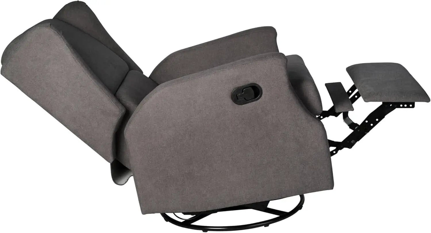 Omma Wingback Swivel Glider Recliner Dark Gray Upholstered from PriceLows™