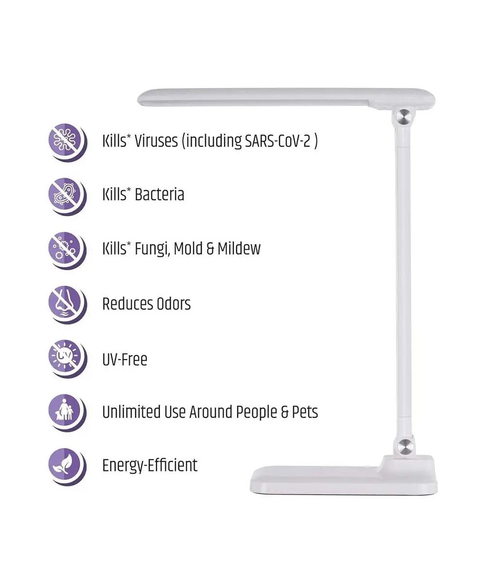Brilli LED Desk Lamp | Antimicrobial | Wireless Charging | Matte White