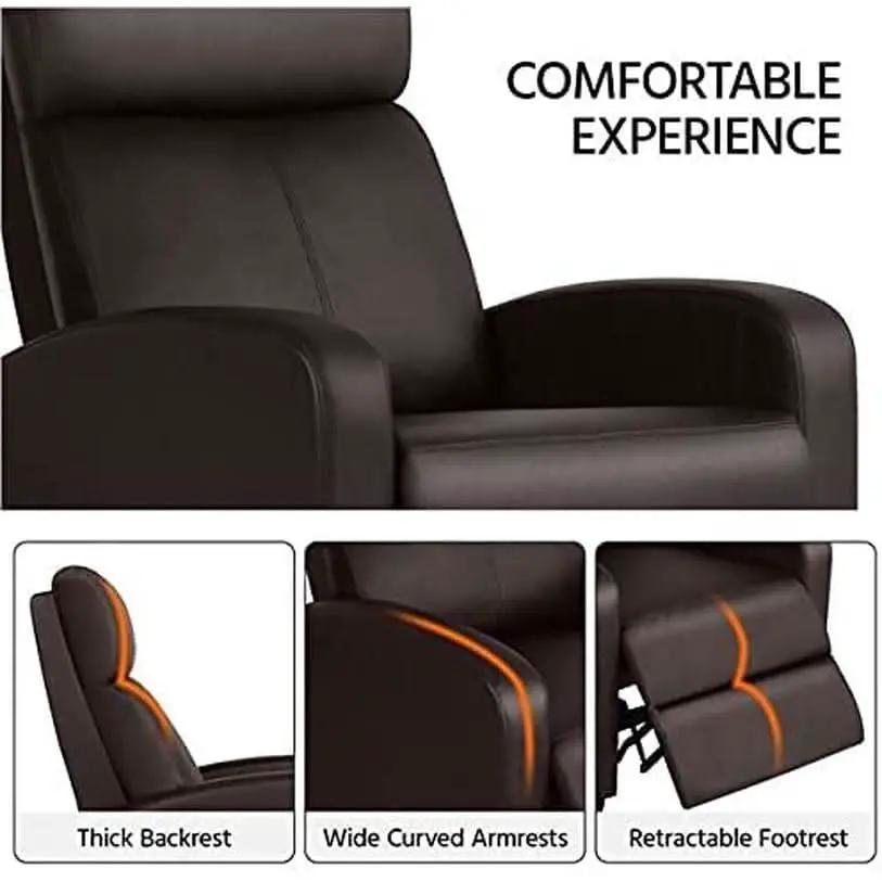 Set Of 2 PU Leather Padded Recliner Chairs For Living Room from PriceLows™