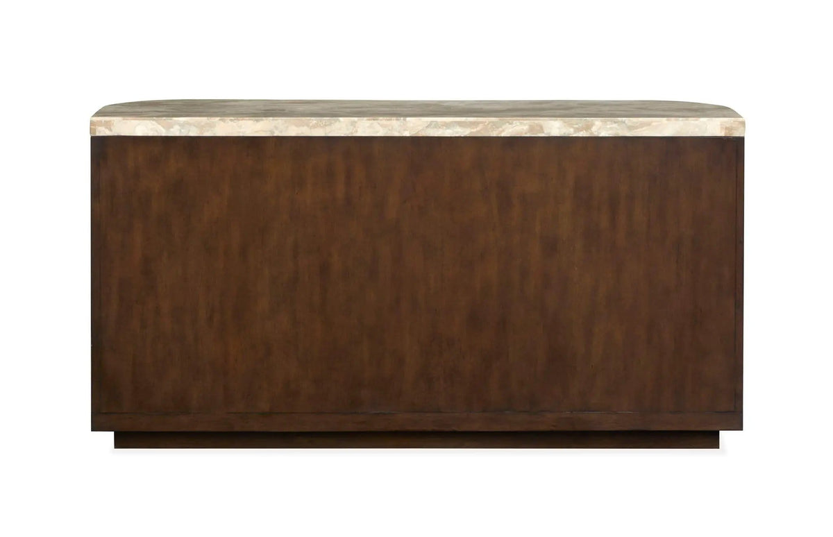 McPherson Demilune Sofa Table | 17 x 54 x 28 in | Veneer & Wood | Burnt Umber