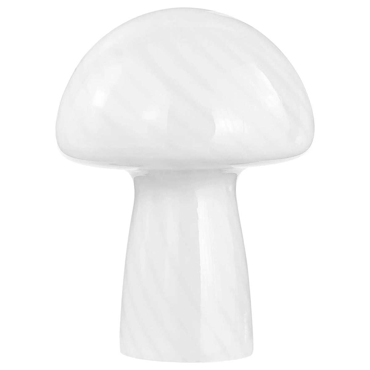 Kanaby Mushroom Shaped Glass Bedside Table Lamp | 9.5 x 9.5 x 12.75 in | Glass | White