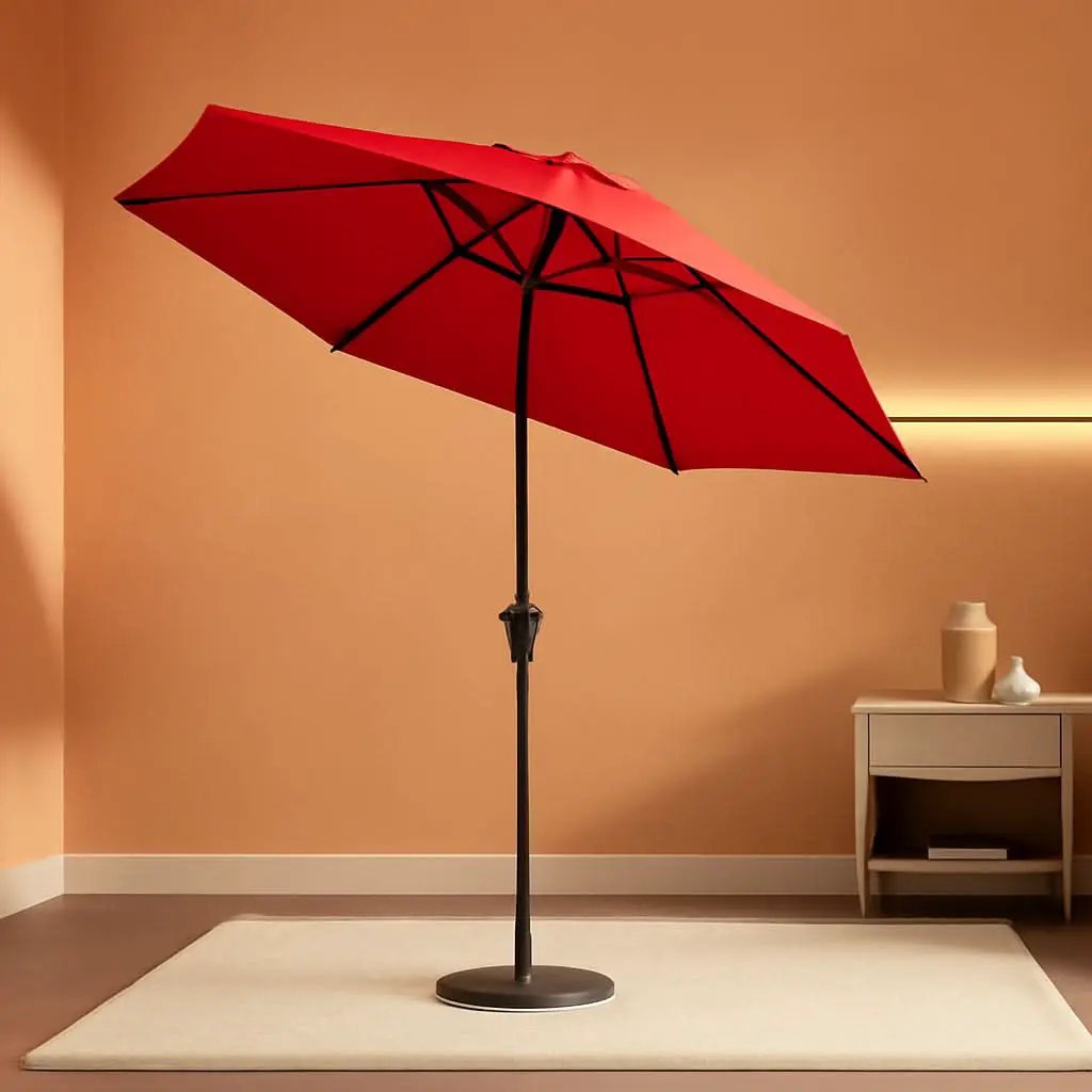 9 Foot Red Patio Umbrella For Outdoor Tables Deck Set from PriceLows™