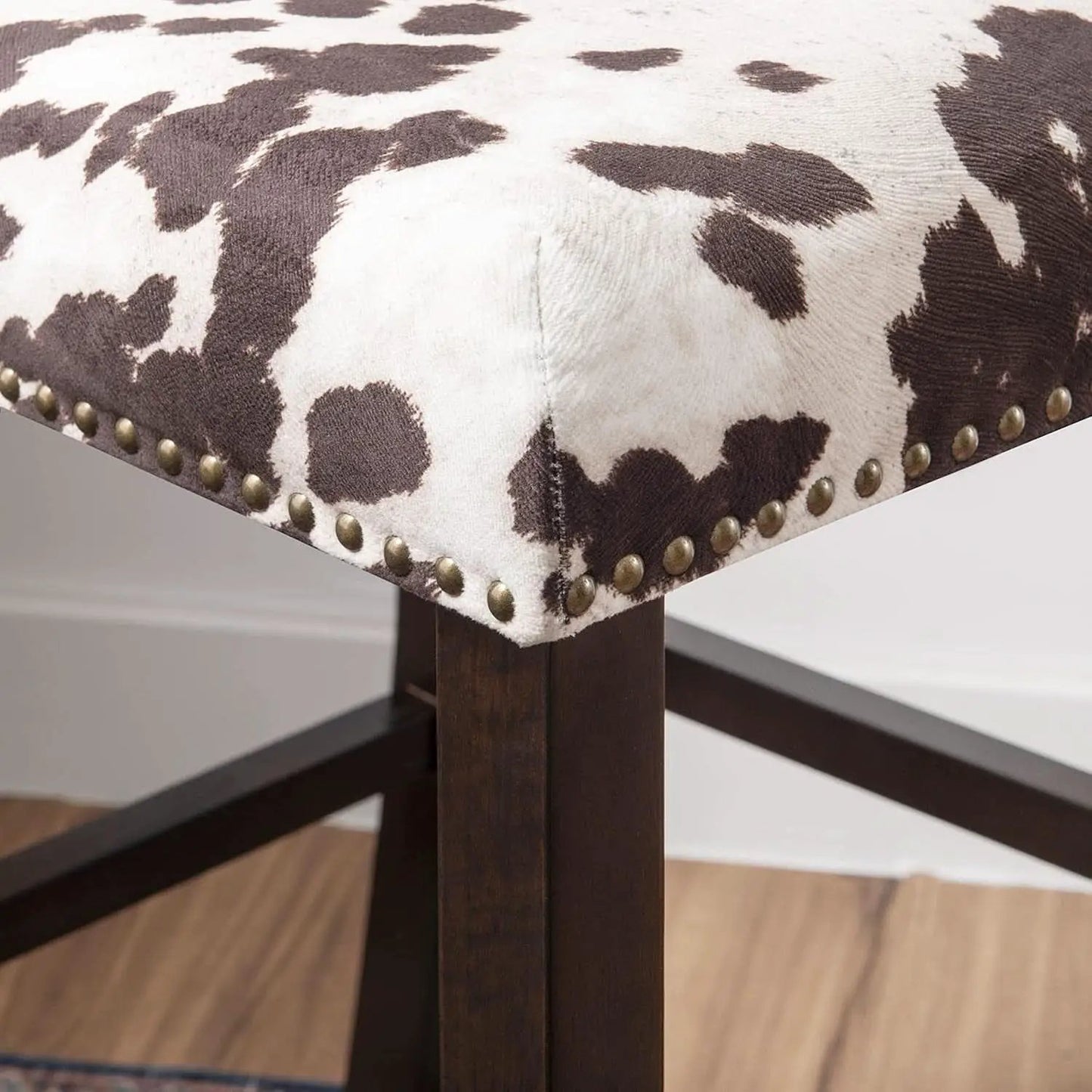 Stylish Cowhide Print Bar Stool with Comfortable Padded Seat from PriceLows™