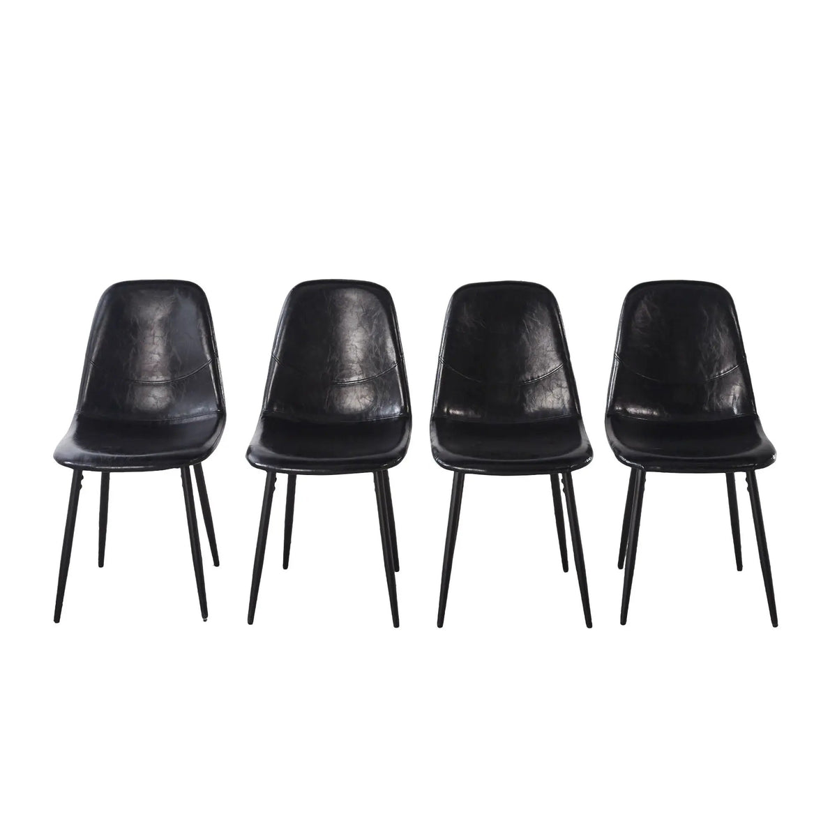 Dining Chairs | Metal Frame | Leather Accents | Set Of Four