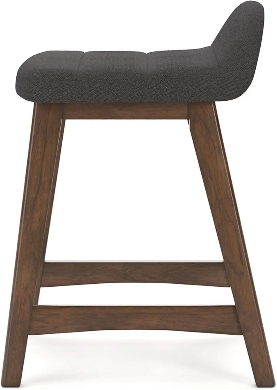 Counter Height Bar Stool Set Of 2 28.5 Inch Charcoal Brown from PriceLows™