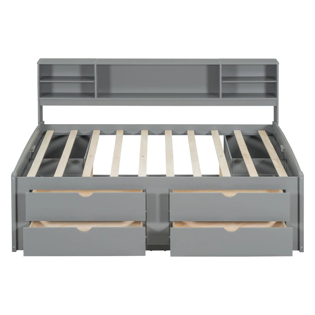 Daybed With Storage | 2 Bedside Cabinets | Upper Shelves | 4 Drawers