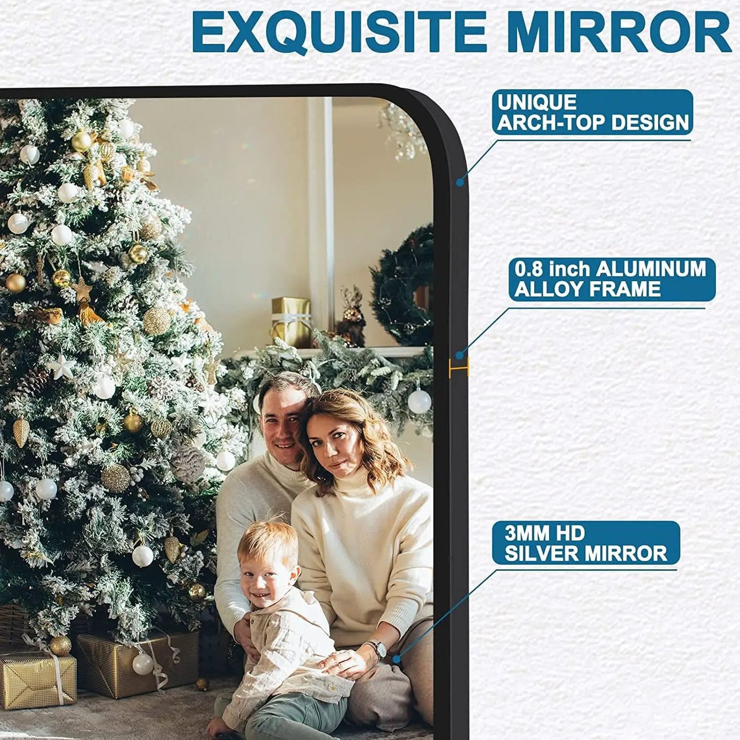 Black Metal Framed Bathroom Wall Mirror With Thin Frame from PriceLows™