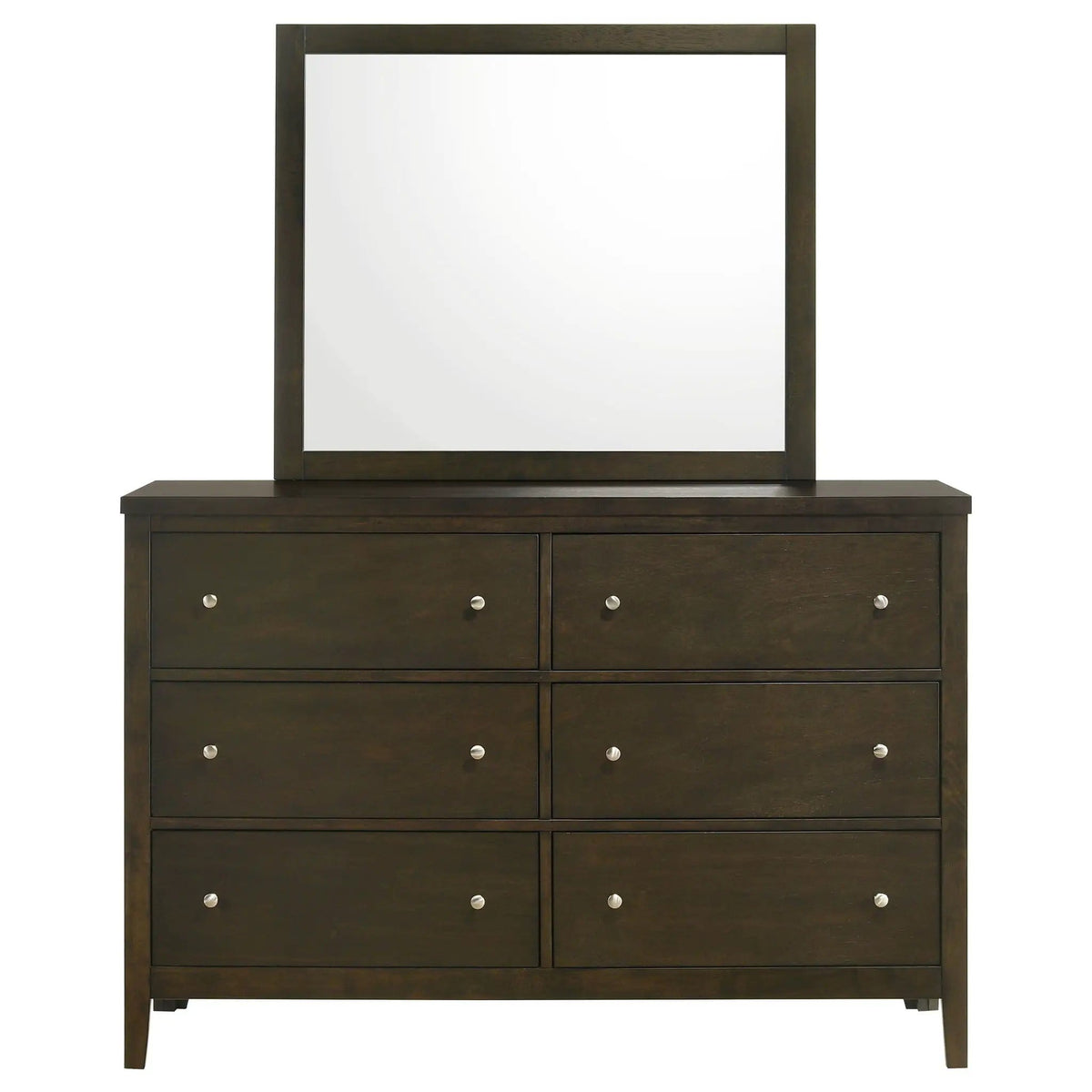 Wilkes 6-drawer Dresser and Mirror Dark Cocoa | 56.25 x 15.25 x 72.25 in | Metal | Bedroom