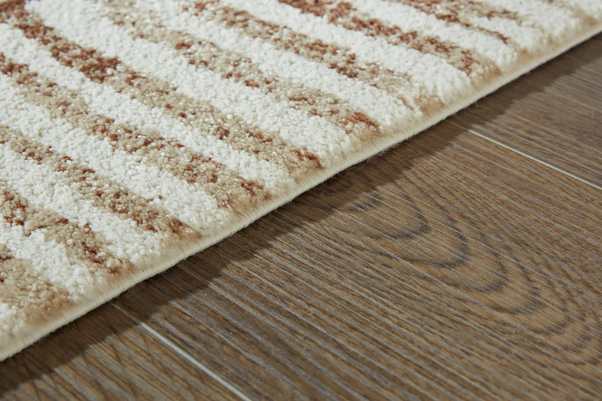 Uduak Area Rug | 94.5 x 118.5 Inch | Abstract Pattern | Neutral Hues
