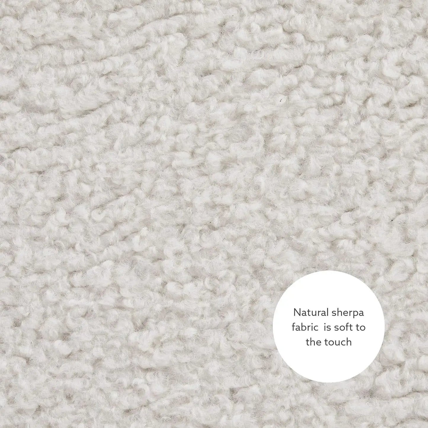 Cream Sherpa Deluxe Storage Ottoman Solidwood Base from PriceLows™
