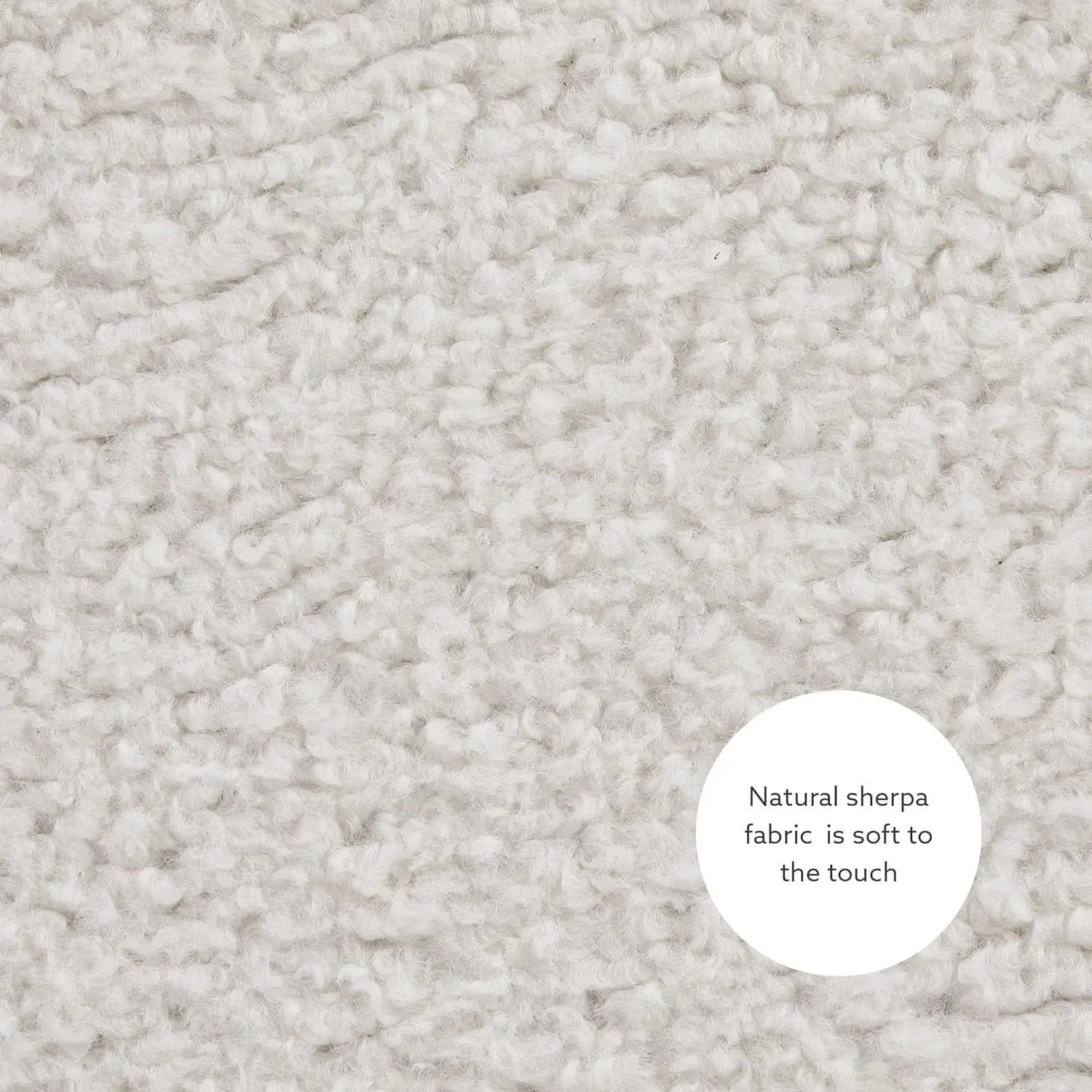 Cream Sherpa Deluxe Storage Ottoman Solidwood Base from PriceLows™