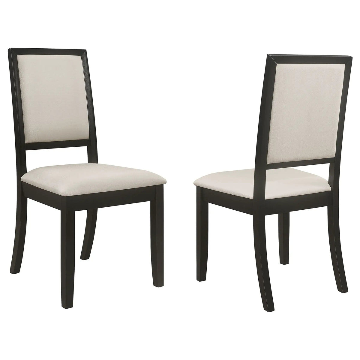Louise Upholstered Wood Dining Side Chair Black (Set of 2) | 20 x 22.25 x 39 in | Chenille & Veneer | Dining Room