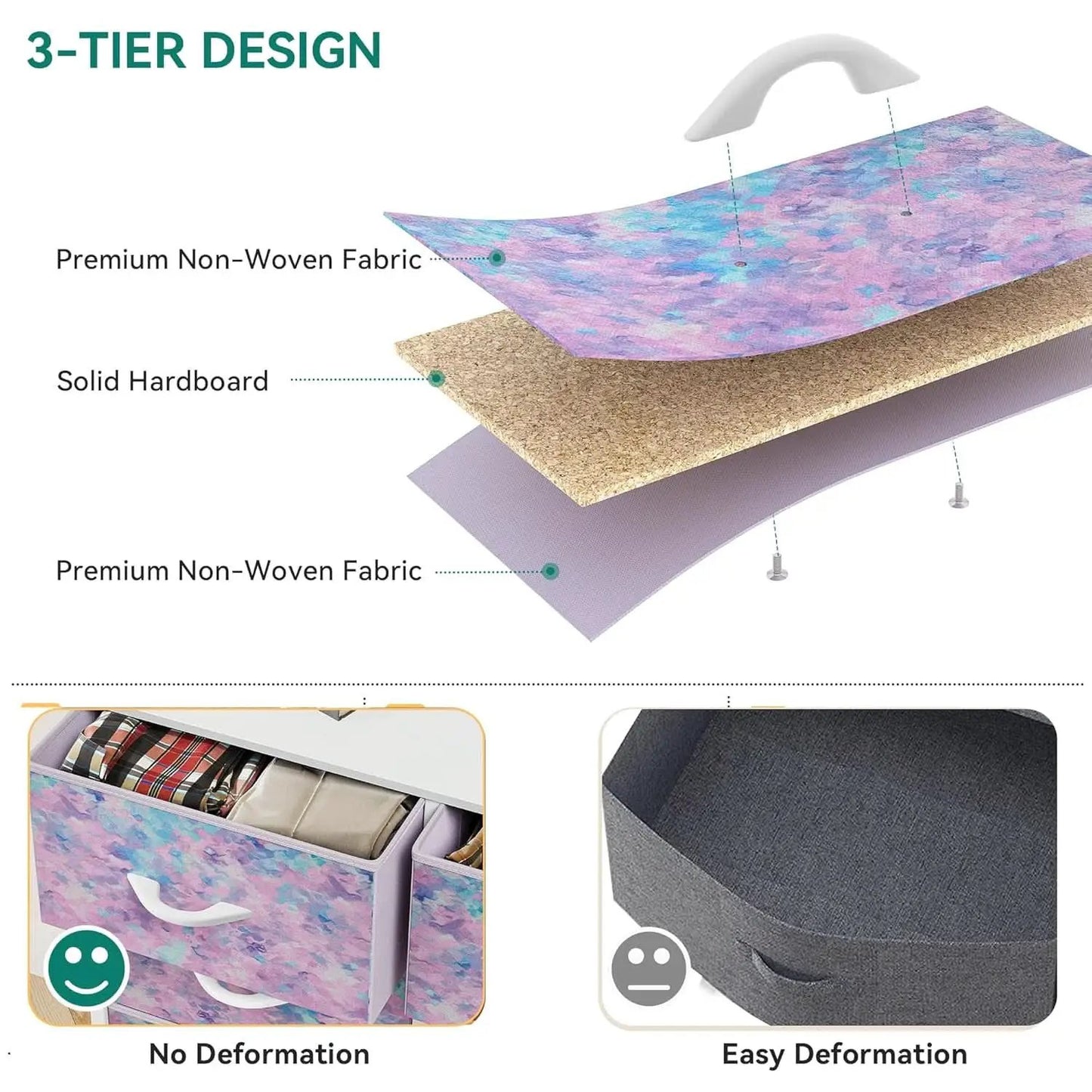 Fabric Dresser With Eight Drawers Storage Organizer from PriceLows™