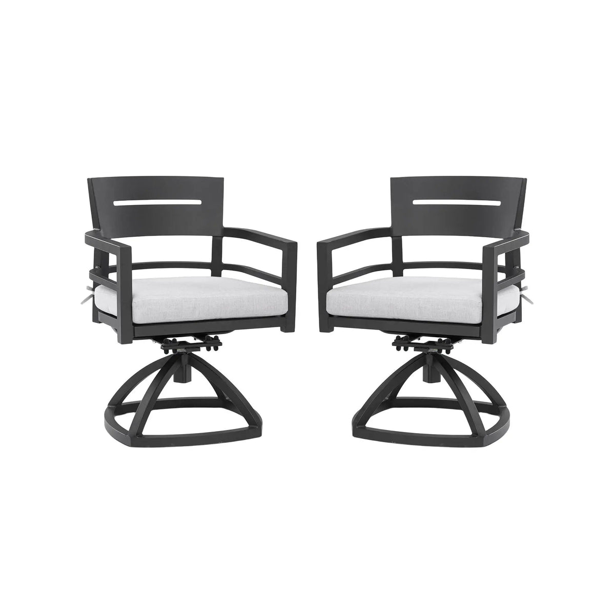 Patio Swivel Rockers | Aluminum Frame | Sunbrella Cushions | Ember Black Pair