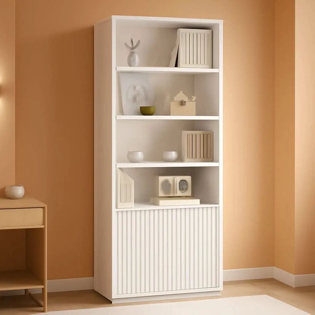 72 Inch Tall Bookcase With Doors 7 Tier Storage Enclosed Cabinets from PriceLows™