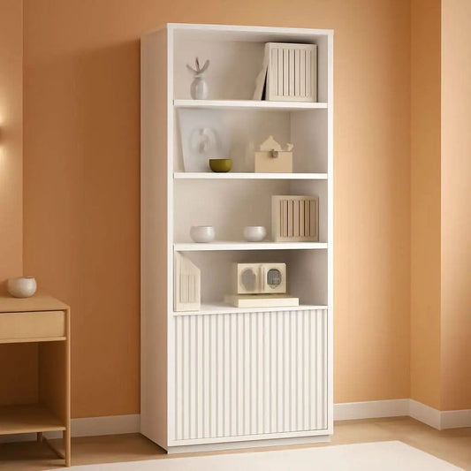 72 Inch Tall Bookcase With Doors 7 Tier Storage Enclosed Cabinets from PriceLows™