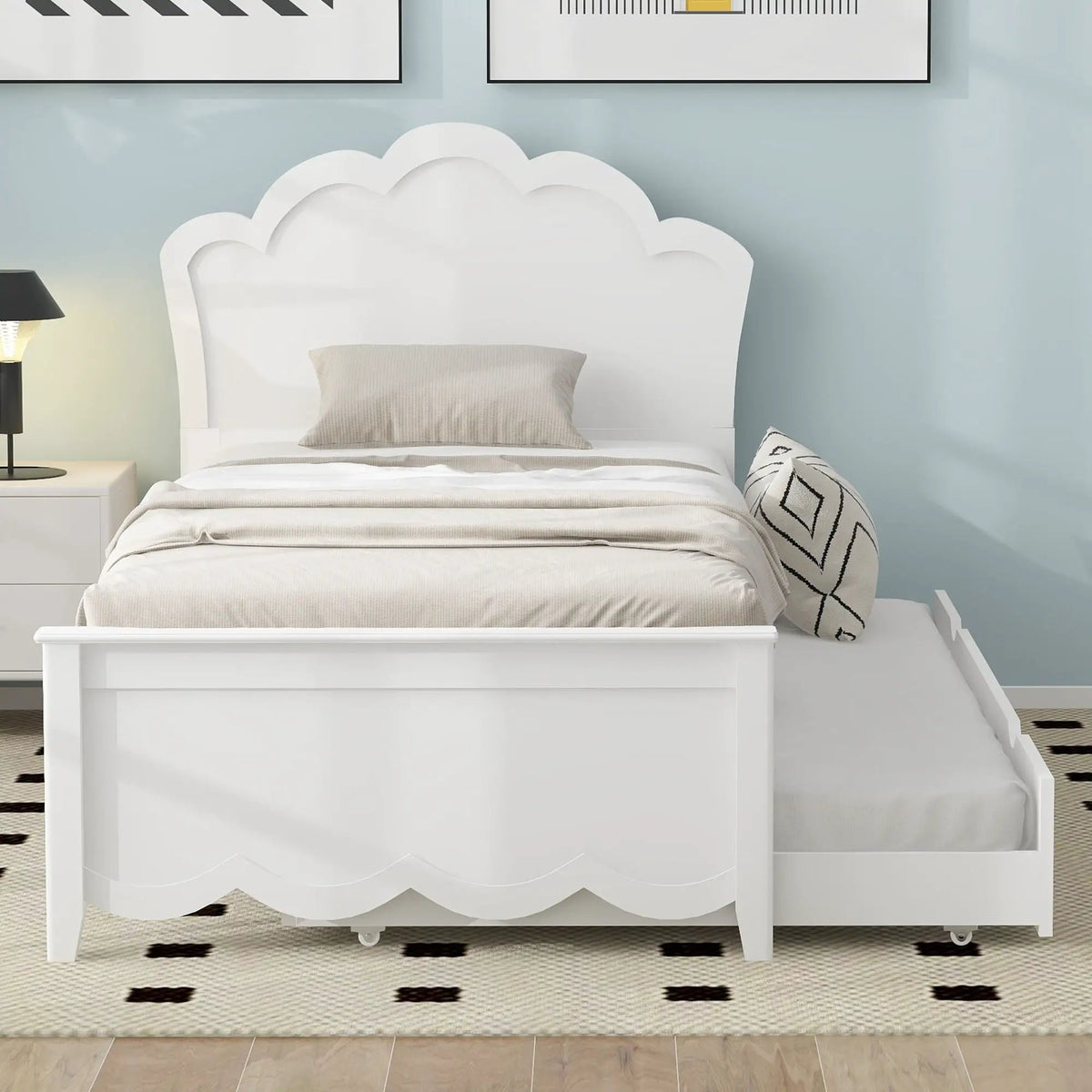 Platform Bed | Solid Pine | Headboard | Footboard | Twin Trundle