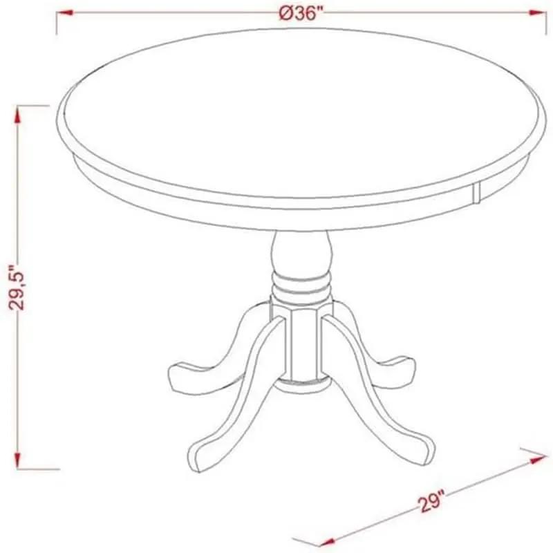 Round Dining Table 36x36 Inches With Pedestal Base from PriceLows™