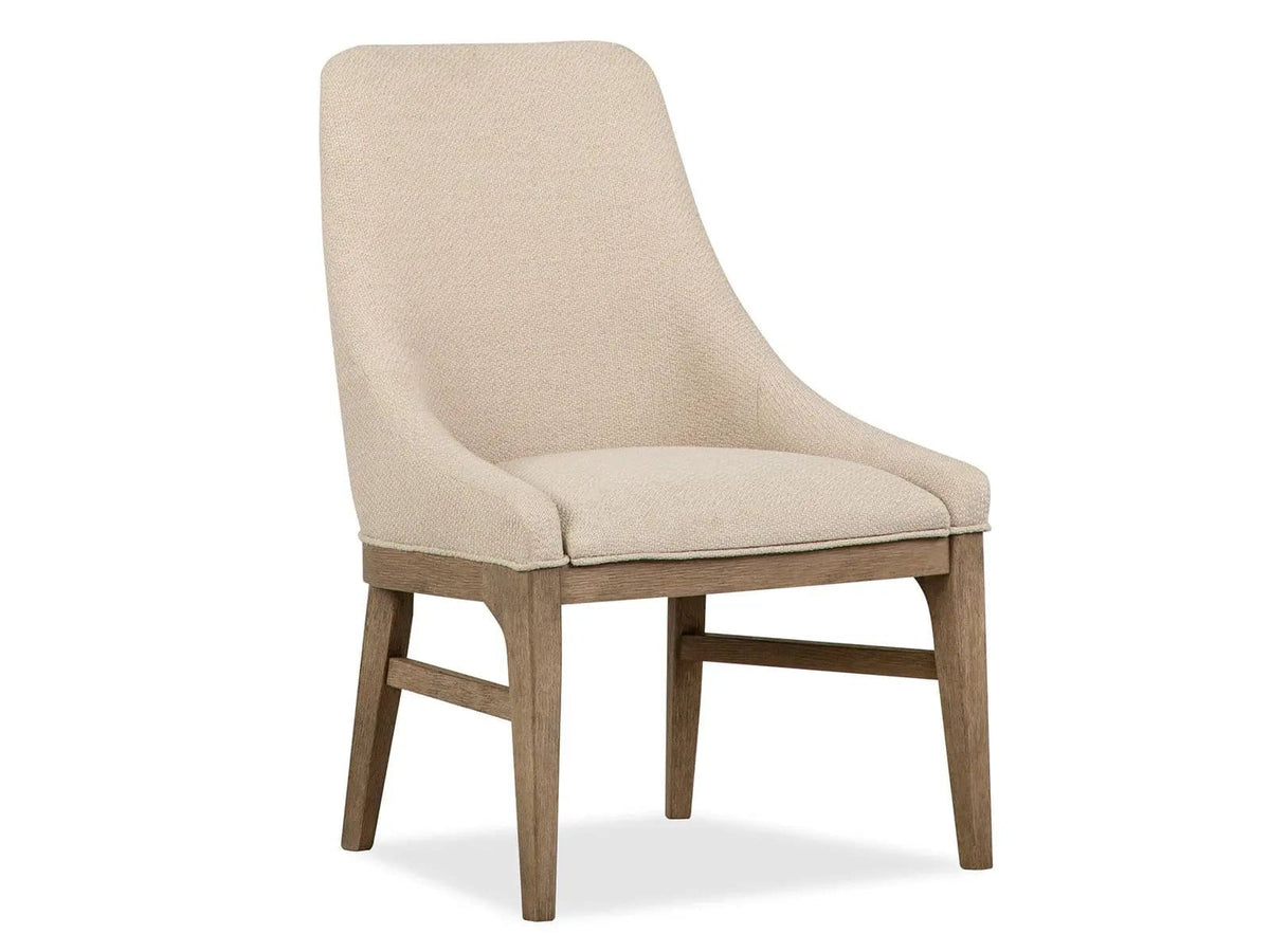 Tristan Upholstered Arm Chair (Set of 2) | 26.84 x 25.13 x 38 in | Oak Veneer & Metal | Swiss Coffee