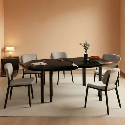 Black Extendable Dining Table 63 Inch For 4 To 6 Guests from PriceLows™