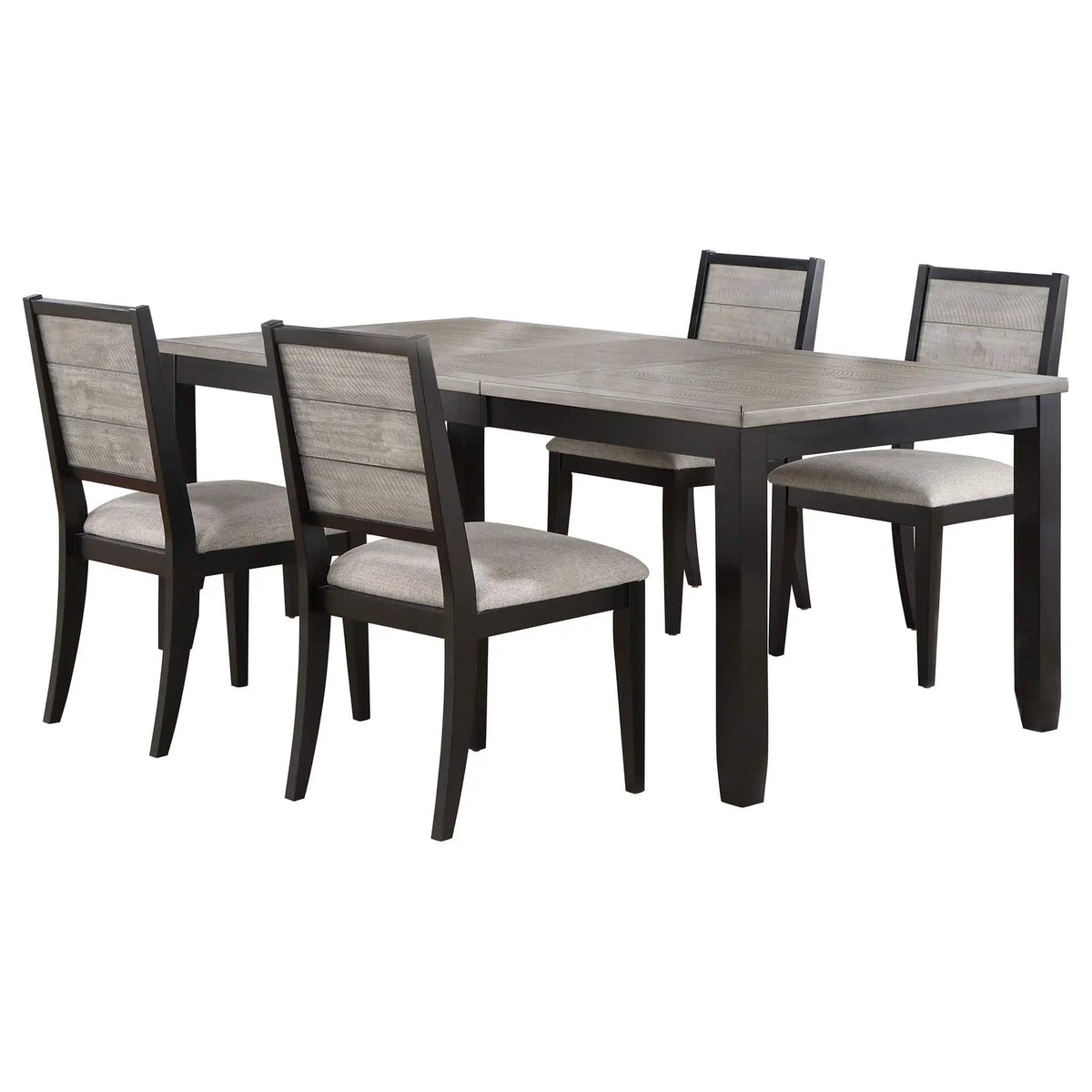 Elodie 5-piece Rectangular Extension Leaf Dining Set | 5-Piece Set | Metal & Wood | Black