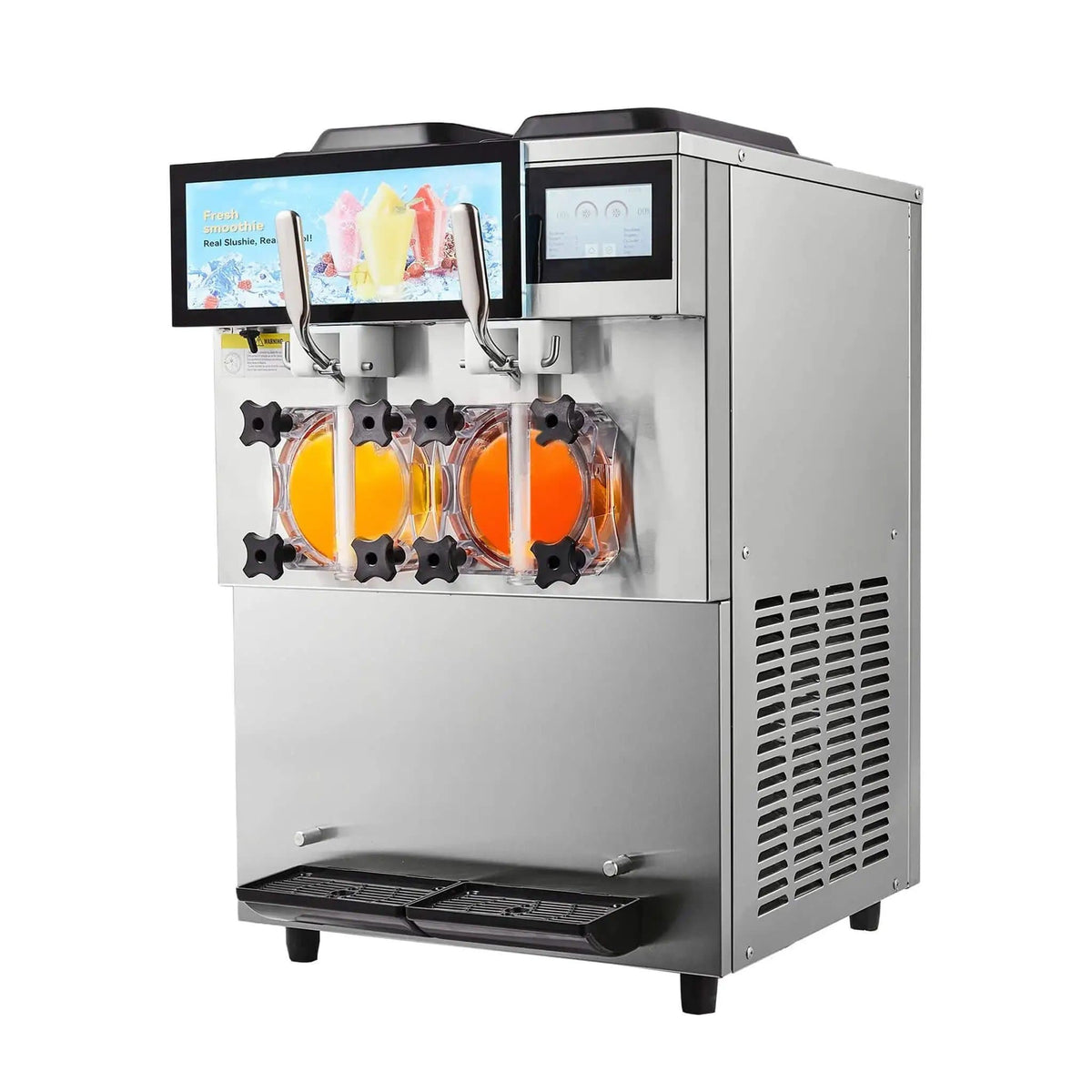 24L Commercial Double Cylinder Stainless Steel Slushy Machine With Touchscreen | Stainless Steel | Commercial Slush Machine | Home