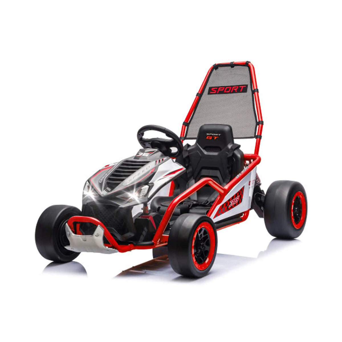 Kids Electric Drift Go-Kart | 24V 400W | Roll Cage And Safety Harness | Bluetooth And Headlights