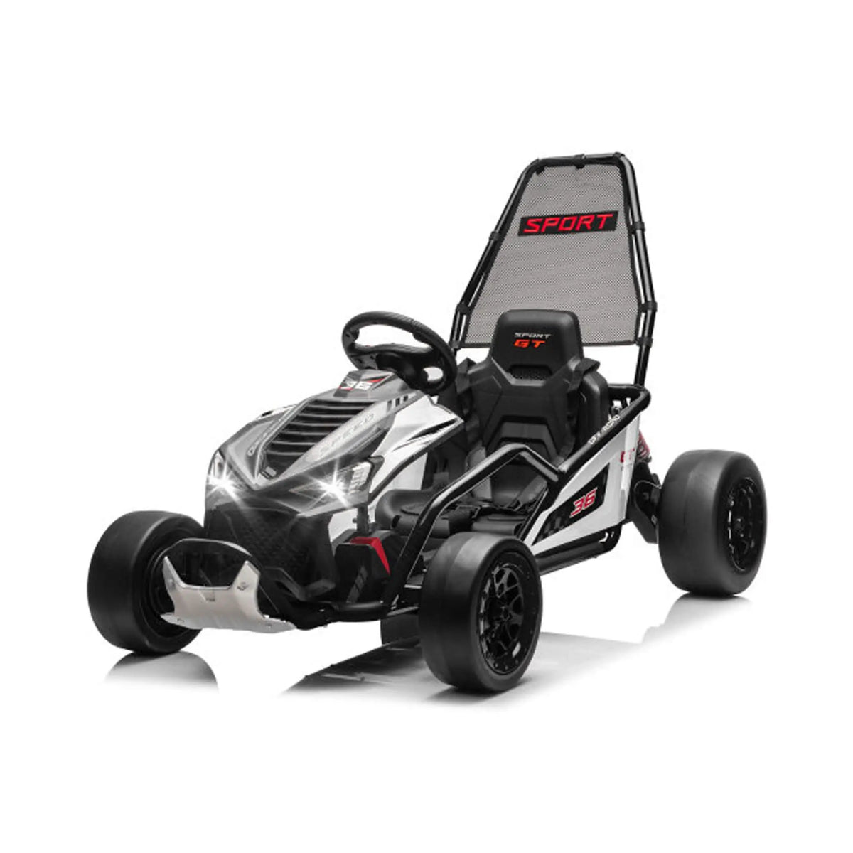 Kids Electric Drift Go-Kart | 24V 400W | Roll Cage And Safety Harness | Bluetooth And Headlights
