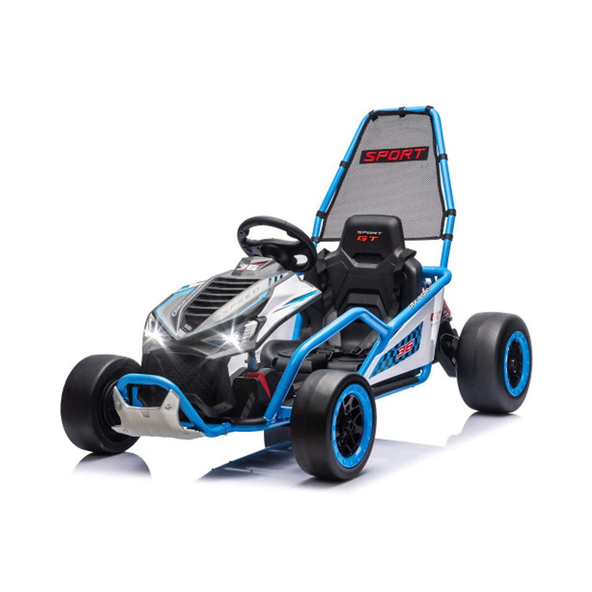 Kids Electric Drift Go-Kart | 24V 400W | Roll Cage And Safety Harness | Bluetooth And Headlights