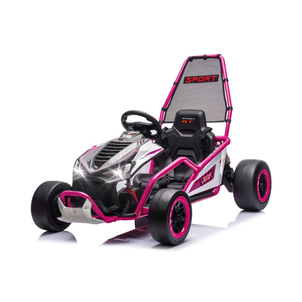 Kids Electric Drift Go-Kart | 24V 400W | Roll Cage And Safety Harness | Bluetooth And Headlights