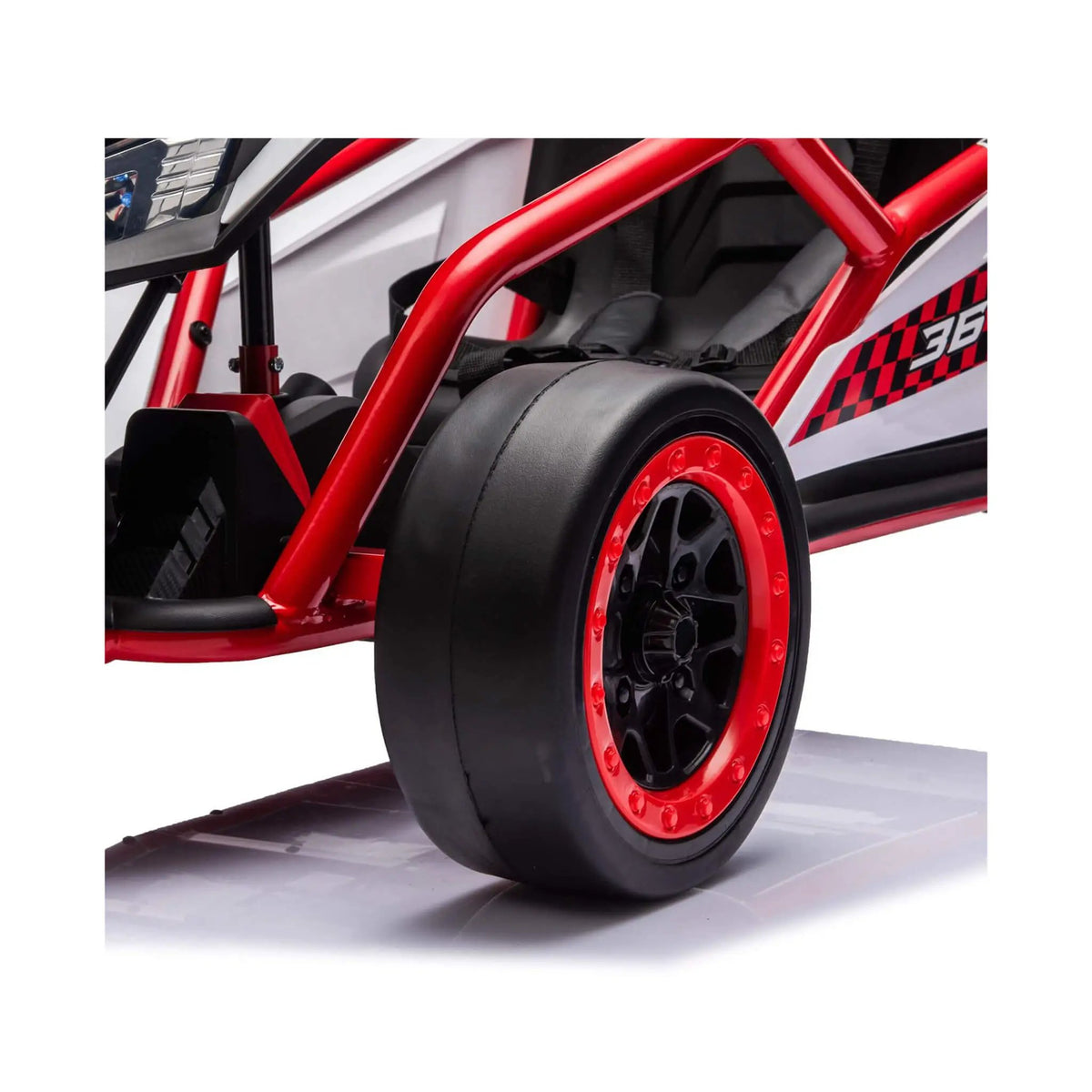 Kids Electric Drift Go-Kart | 24V 400W | Roll Cage And Safety Harness | Bluetooth And Headlights