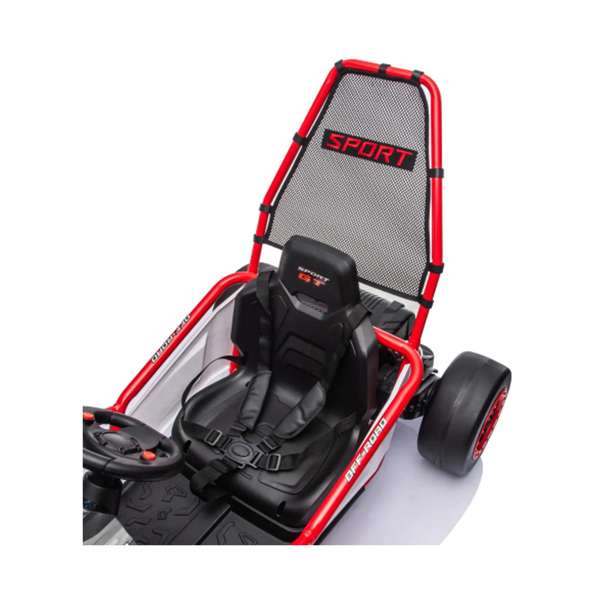 Kids Electric Drift Go-Kart | 24V 400W | Roll Cage And Safety Harness | Bluetooth And Headlights