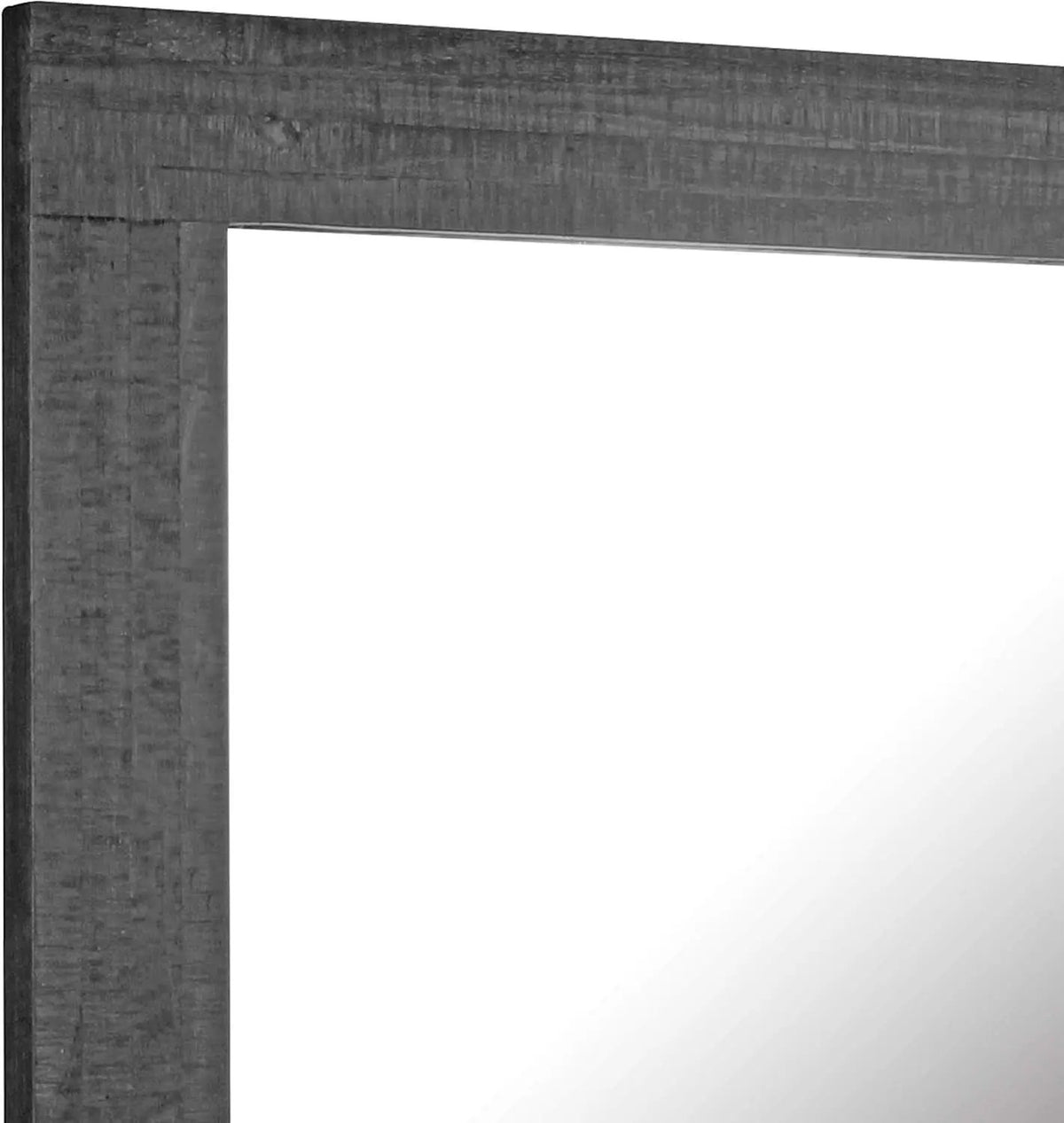 24x18 Inch Rectangle Black Wood Frame Wall Mirror With Attached Hanging Brackets Rustic Decor from PriceLows™