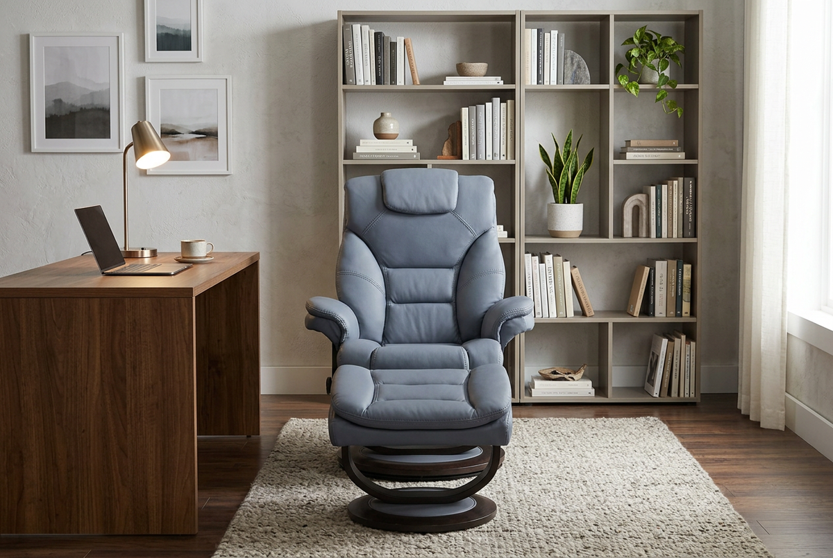 Contemporary Euro Recliner | Plush Cushioning | With Ottoman