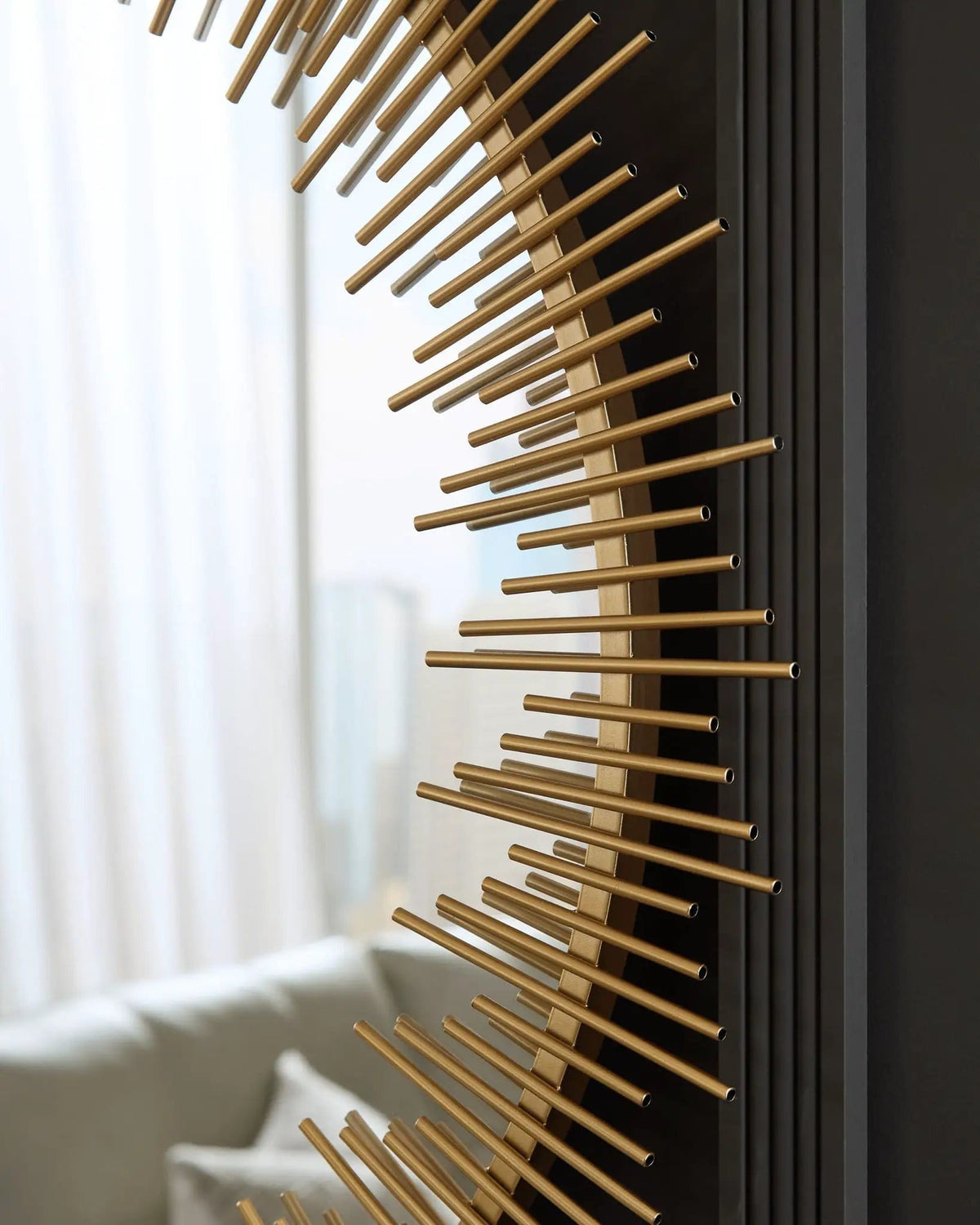 Wainport Accent Mirror | 36 x 1.25 x 36 in | Metal | Gold Finish