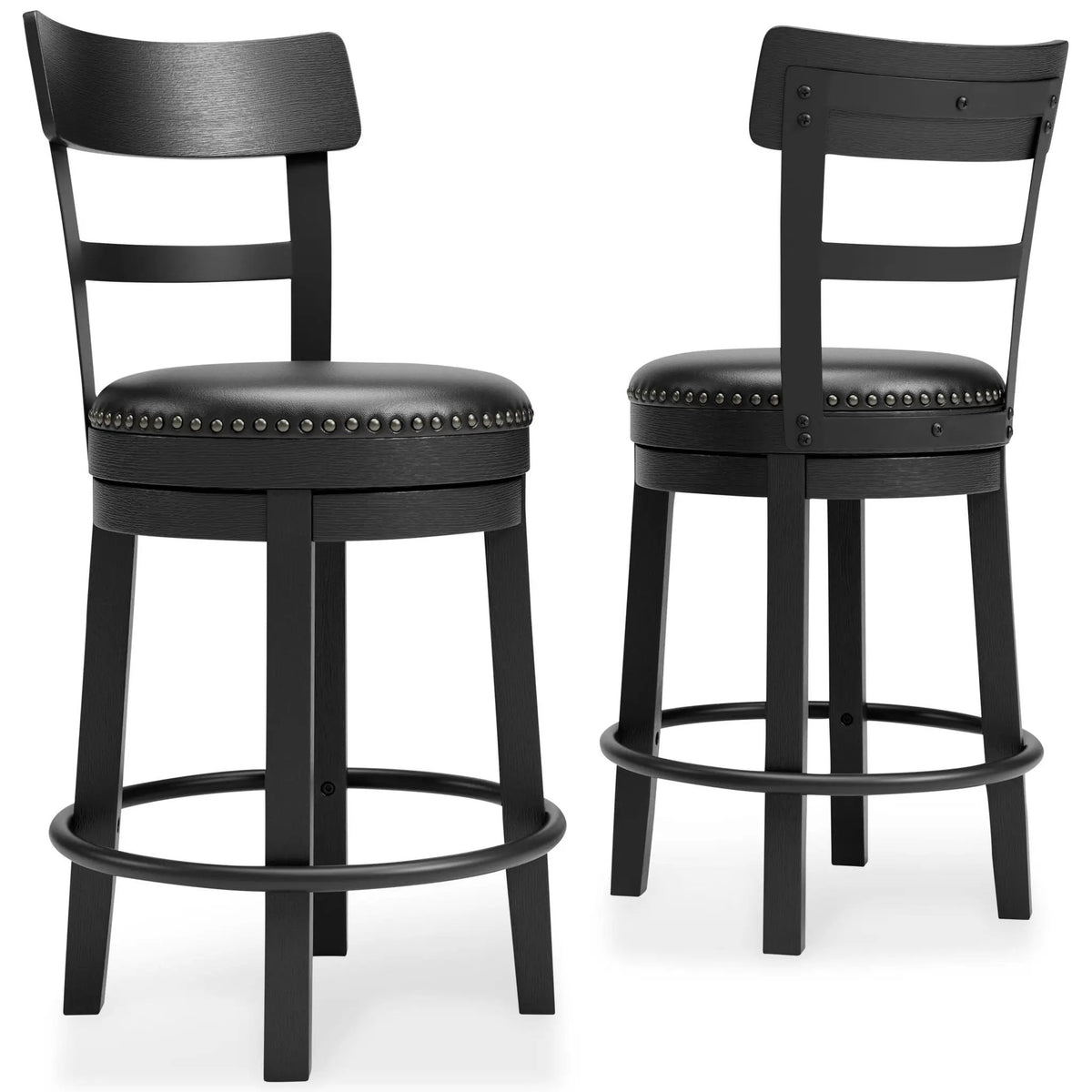 Valebeck Swivel Stool | Full Back | Rustic-Industrial Style | Barstool Height