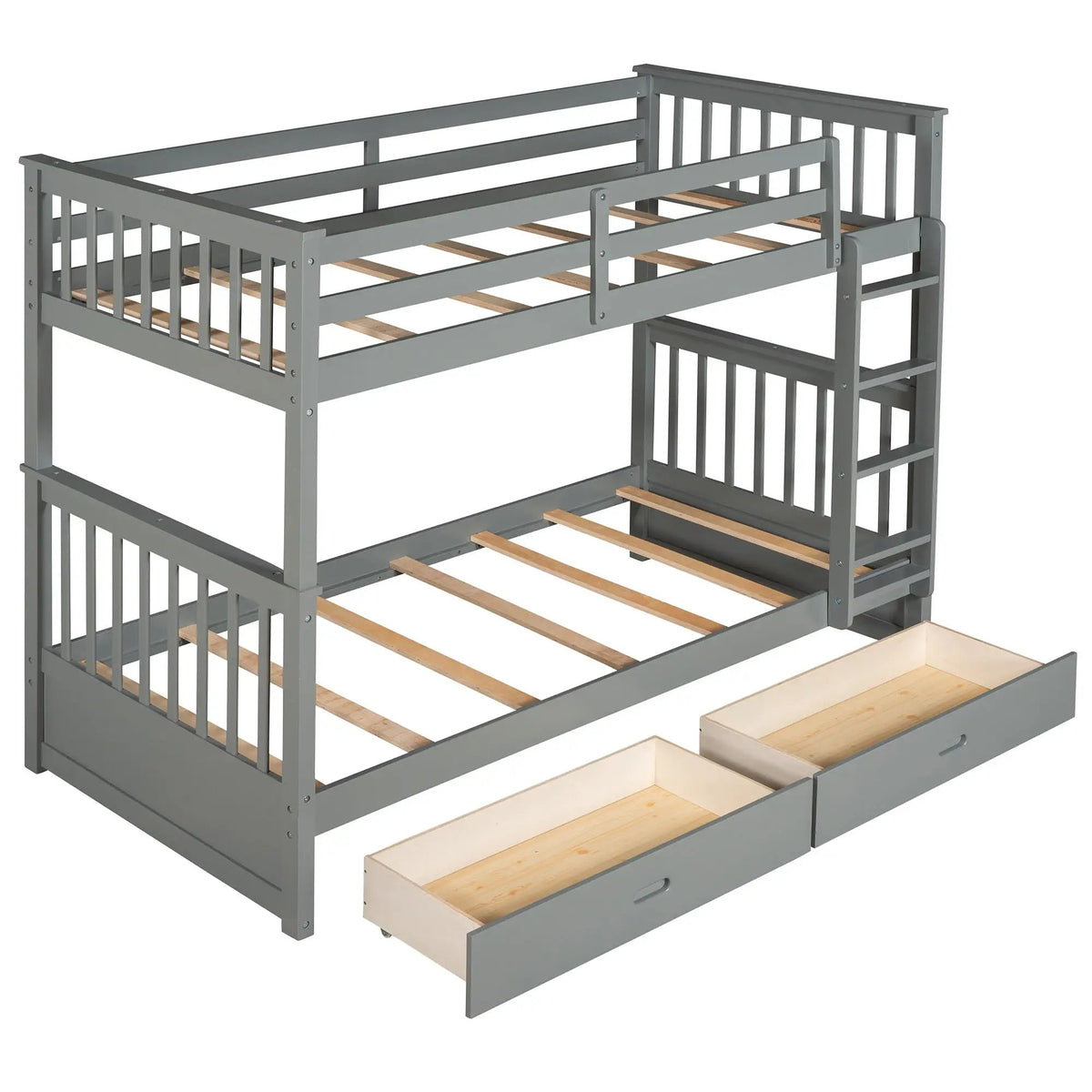 Bunk Bed With Ladders | 2 Storage Drawers | Space-Saving Design | Sleepover Ready