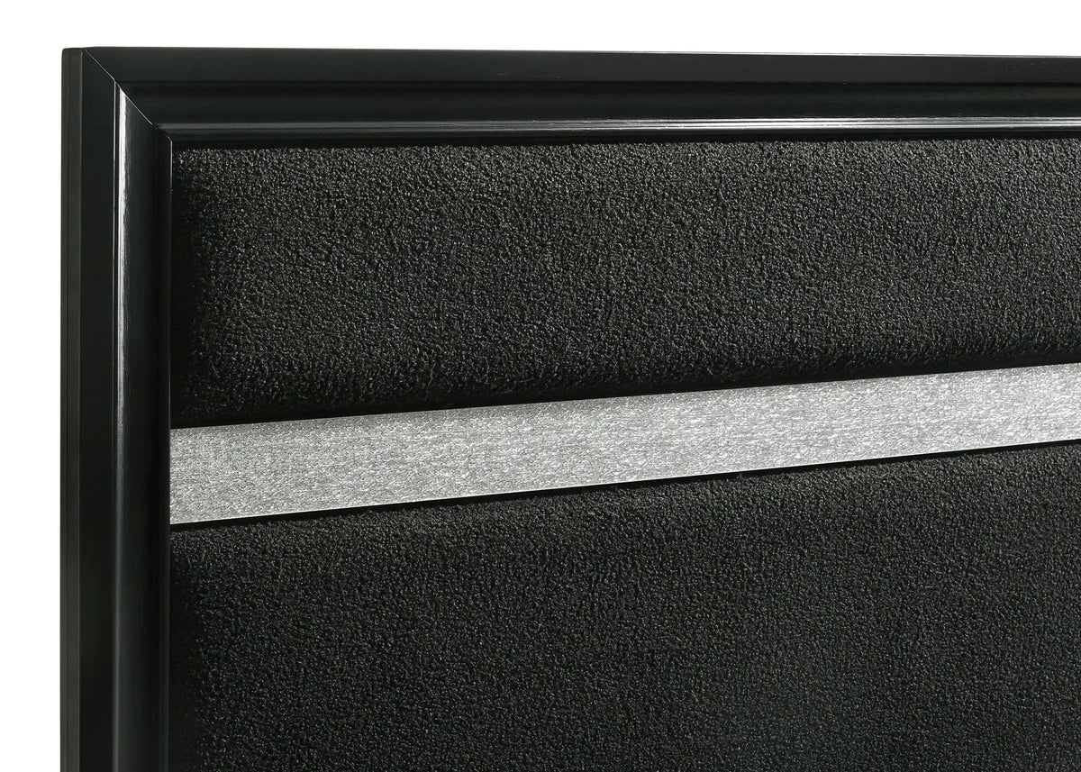 Miranda 54-inch Upholstered Twin Panel Bed | 42.25 x 78.5 x 53.75 in | Fabric | Black
