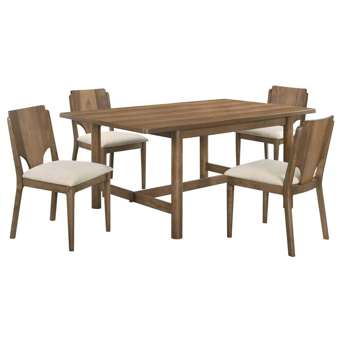 Crestmore 5-piece Rectangular Dining Table Set | 5-Piece Set | Walnut Wood | Walnut